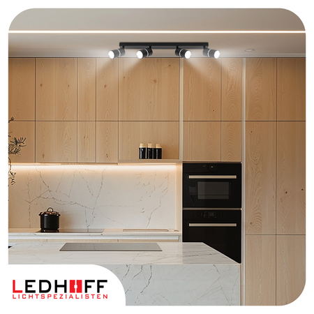 Kinkiet sufitowy Lampa poczwórna SPOT GU10 czarna srebrna