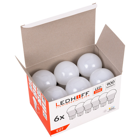 6x Żarówka LED E27 NATURALNA 10W = 75W 900lm 4000K