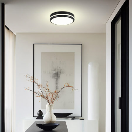 Plafon sufitowy LED okrągły czarny 3 barwy światła 22cm IP54