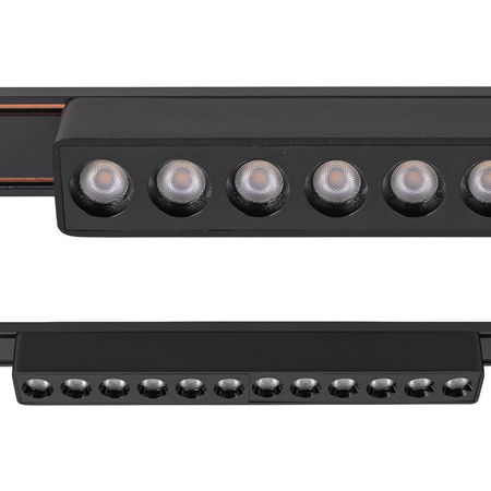 Lampa LED reflektor do szyny magnetycznej 12W punktowa CZARNA 4000K oprawa