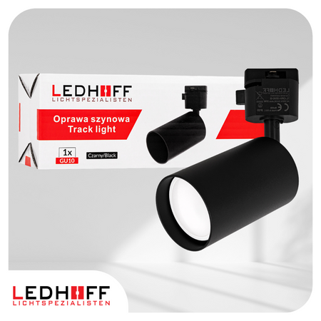 Reflektor szynowy czarny GU10 lampa na szynoprzewód