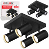 Lampa sufitowa Kinkiet poczwórny kwadrat GU10 czarny LINEA