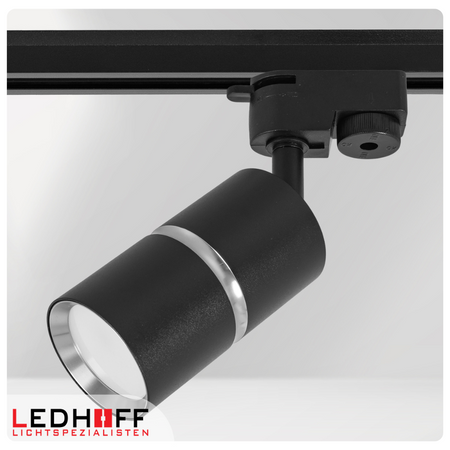 Oświetlenie szynowe czarny srebrny 5x lampa GU10 szyna 2m