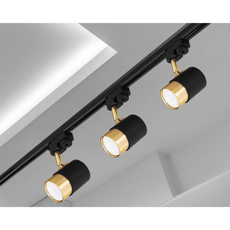 Reflektor szynowy czarno-złoty GU10 lampa na szynoprzewód
