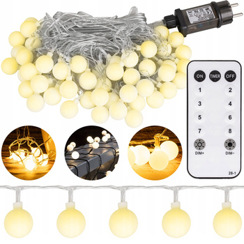 Łańcuch świetlny zewnętrzny Girlanda ogrodowa 50x LED