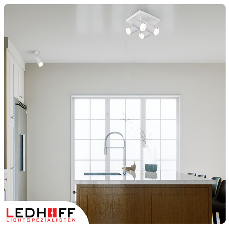 Lampa sufitowa Kinkiet poczwórny kwadrat GU10 biały LINEA