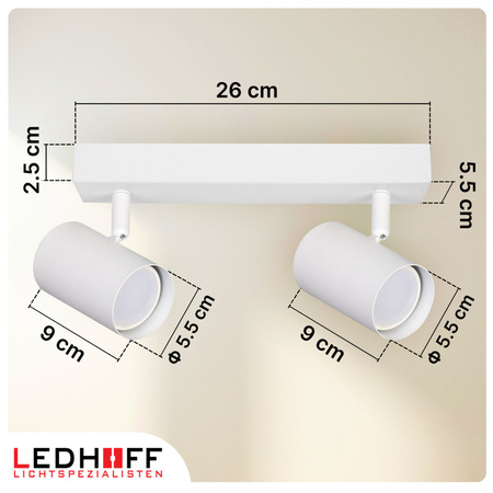 Lampa sufitowa Kinkiet podwójny GU10 biały LINEA