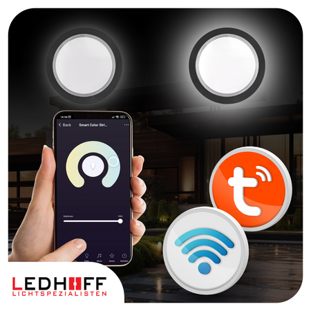 Lampa elewacyjna LED zewnętrzna Kinkiet ścienny okrągły SMART RGB 10W