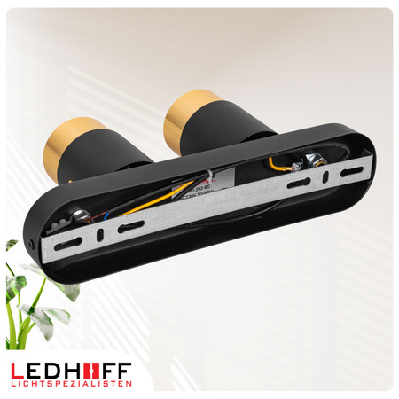 Kinkiet sufitowy podwójny SPOT GU10 czarny złoty