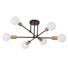 Lampa sufitowa czarno-złota metalowa E27 ozdobna 6-punktowa Trinity