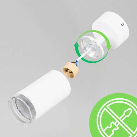 Kinkiet sufitowy pojedynczy SPOT GU10 biały wodoodporny