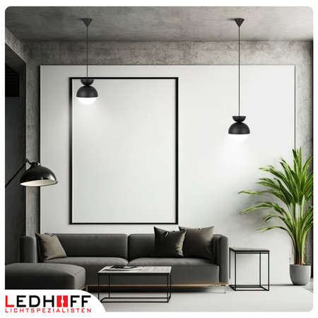 Lampa wisząca czarna biały szklany klosz nad stół NOWOCZESNA