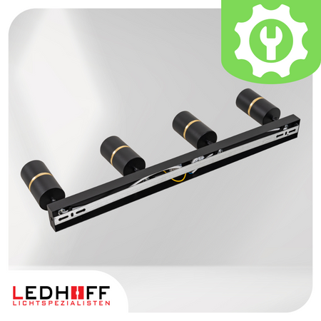 Kinkiet sufitowy Lampa poczwórna SPOT GU10 czarna złota