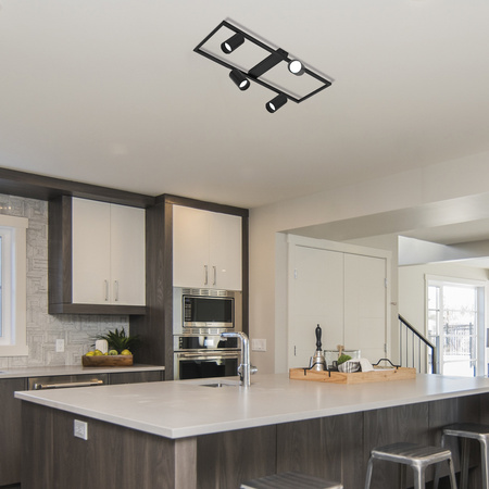 Kinkiet sufitowy Lampa poczwórna SPOT GU10 czarny prostokąt QUADRO