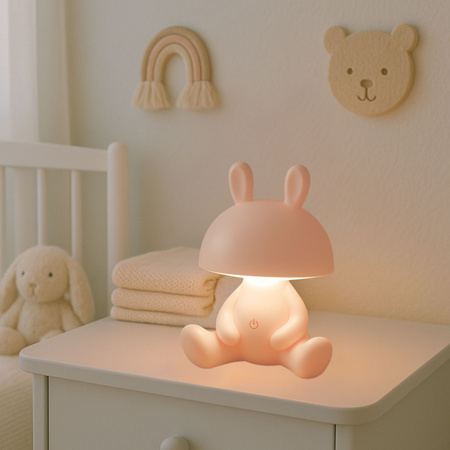 Lampka nocna LED dla dzieci KRÓLIK ciepłe światło Bezprzewodowa