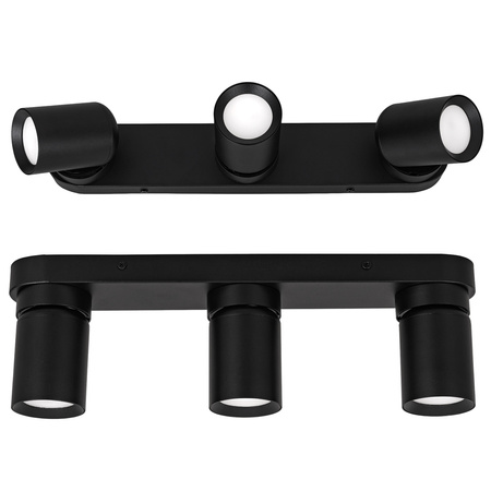 Kinkiet sufitowy potrójny Spot GU10 czarny