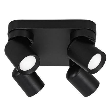 Kinkiet sufitowy kwadrat poczwórny Spot GU10 czarny