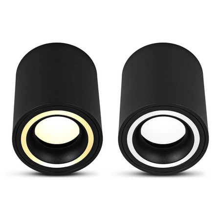 Oprawa sufitowa natynkowa Tuba GU10 okrągła czarna