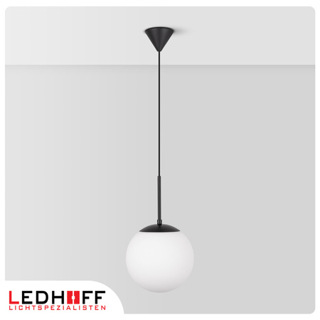 Lampa wisząca kula biała czarna E27 do salonu sypialni NOWOCZESNA