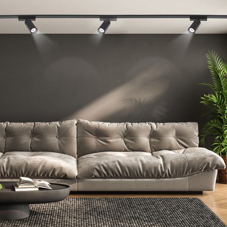 Oświetlenie szynowe magnetyczna ZESTAW 2x listwa 1m + 5x reflektor LED CZARNY