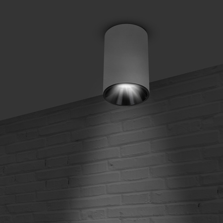 Oprawa sufitowa natynkowa Tuba GU10 okrągła biało-czarna