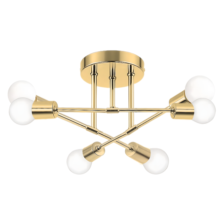 Lampa sufitowa złota metalowa E27 ozdobna 6-punktowa Trinity