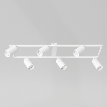 Kinkiet sufitowy Lampa 6x GU10 SPOT biały duży prostokąt QUADRO