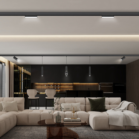 Lampa liniowa LED do szyny magnetycznej M20 12W 22cm ruchoma czarna 3 BARWY ŚWIATŁA