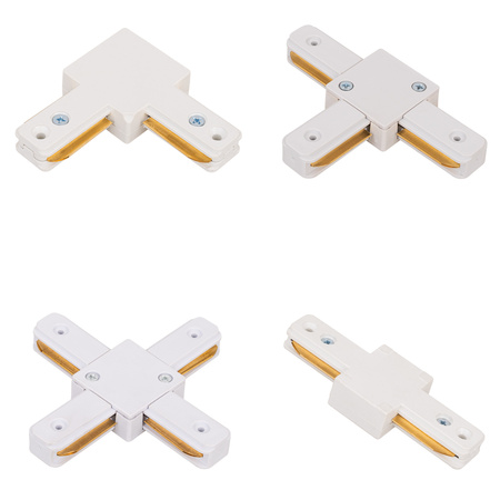 Łącznik krzyżowy do szyn oświetleniowych LED typ X biały