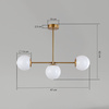 Lampa sufitowa złota metalowa z 3 mlecznymi kloszami ozdobna E27
