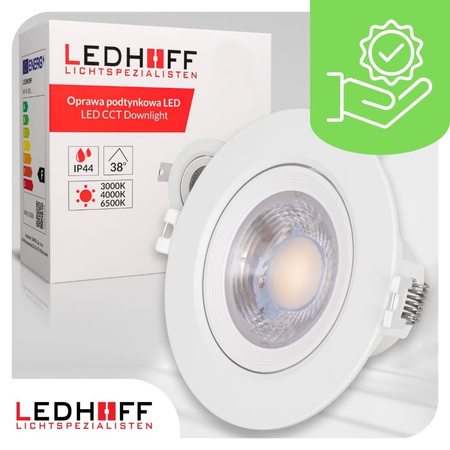 4x Oprawa sufitowa podtynkowa LED biała RUCHOMA 3 barwy światła 7W