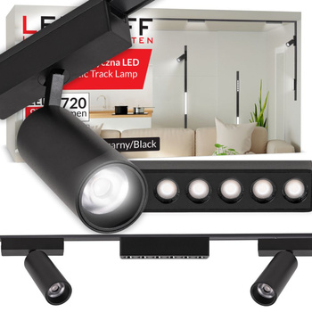 Oświetlenie szynowe magnetyczne ZESTAW listwa 1m + 3x reflektor LED