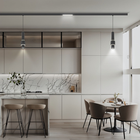 ZESTAW M20 LED 3x Lampa wisząca punktowa 12W 3 BARWY ŚWIATŁA + szyna magnetyczna 1m DESIGN