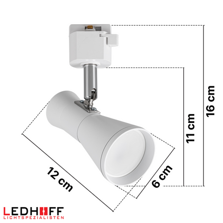 Reflektor szynowy biały GU10 lampa na szynoprzewód