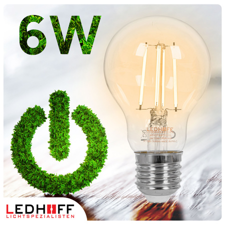 Żarówka LED E27 filamentowa 6W 720lm ciepła biała ozdobna