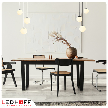 Lampa wisząca biała czarna 3x E27 szklany klosz kula NOWOCZESNA