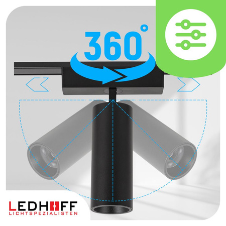 Oświetlenie szynowe magnetyczne ZESTAW 2x listwa 1m + 5x lampa LED CZARNA