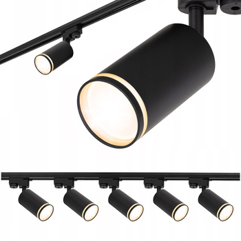 Oświetlenie szynowe czarne 5x GU10 szyna 2m