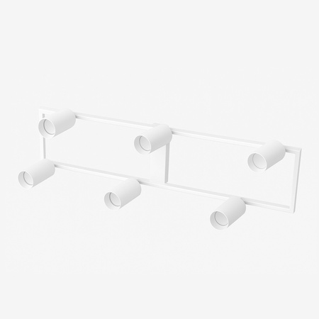 Kinkiet sufitowy Lampa 6x GU10 SPOT biały duży prostokąt QUADRO