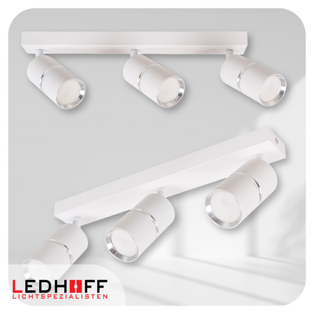 Kinkiet sufitowy Lampa potrójna SPOT GU10 biała srebrna