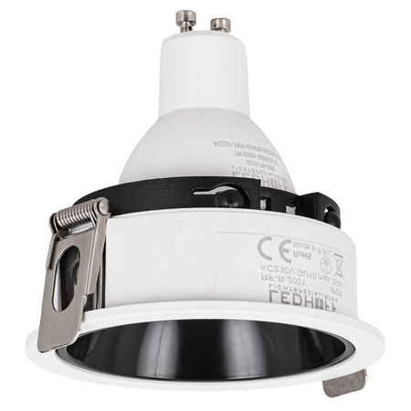 4x Oprawa halogenowa sufitowa podtynkowa GU10 biało-czarna