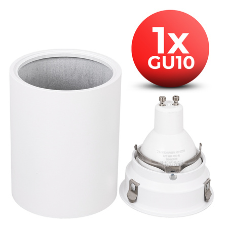 Oprawa sufitowa natynkowa Tuba GU10 okrągła biała