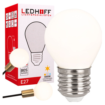 Żarówka LED E27 biała ozdobna 6W mocne neutralne światło 805lm 4000K design