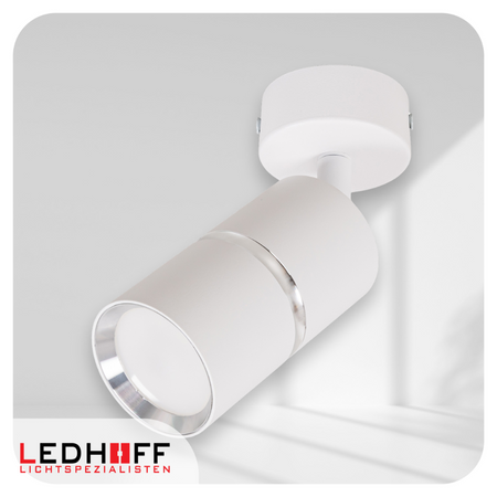 Kinkiet sufitowy pojedynczy SPOT GU10 biały srebrny