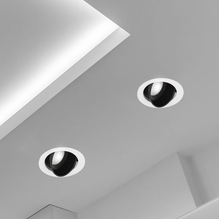 4x Oprawa halogenowa sufitowa podtynkowa GU10 biało-czarna RUCHOMA