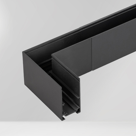 Łącznik poziomy do szyny magnetycznej M20 złączka zasilająca kątowa czarna