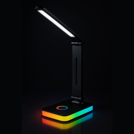 Lampka biurkowa LED czarna 5W + światło RGB + port USB