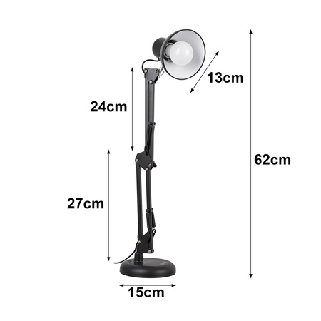 Lampka biurkowa LED czarna 35W E27