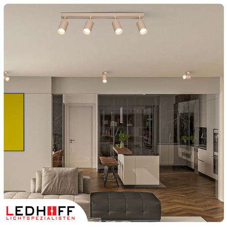 Lampa sufitowa Kinkiet poczwórny GU10 beżowy kaszmirowy LUMIO