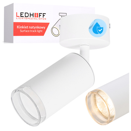 Kinkiet sufitowy pojedynczy SPOT GU10 biały wodoodporny